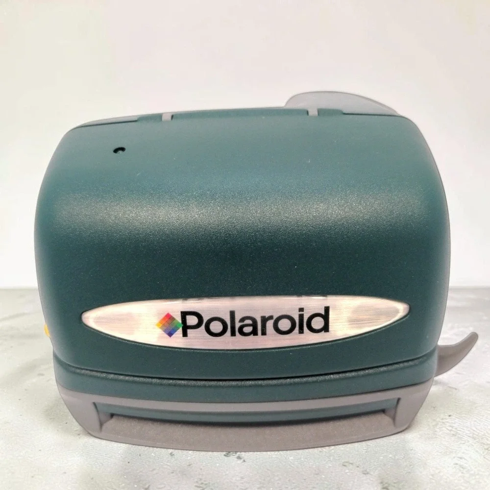 VTG Polaroid OneStep Express Instant Film Camera Green Gray 600 Flash 90s Works